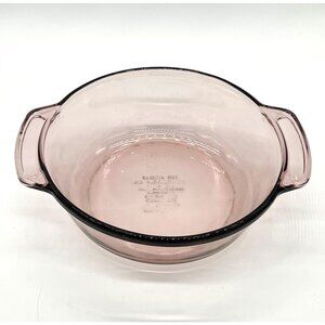Vintage Anchor Hocking Lavender Double Handled Casserole/Mixing Bowl 9"